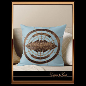 Springtime #vintagepillow - Elegant unique vintage inspired #artdecostyle design in antique gold and light blue. Geometrically symmetrical lines combined with circles and abstract shapes. Spring-like and decorative pattern throw pillow in light pastel colors. Available in pink, yellow, blue and mint green. This beautiful cushion cover and insert is available in five sizes. Vibrant double-sided print throw pillows to update any room! 